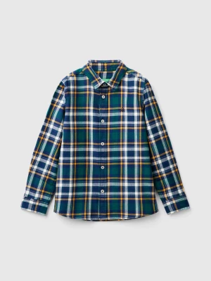 Benetton, Plaid Shirt In 100% Cotton, size XL, Multi-color, Kids United Colors of Benetton