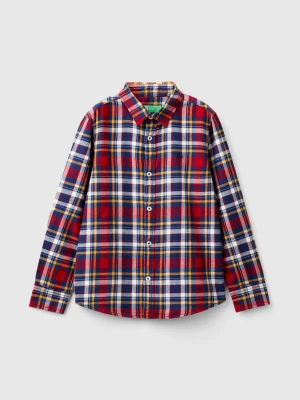 Benetton, Plaid Shirt In 100% Cotton, size XL, Multi-color, Kids United Colors of Benetton