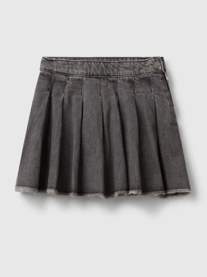 Benetton, Pleated Denim Skirt, Size: XL, Black, Kids United Colors of Benetton