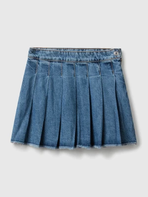 Benetton, Pleated Denim Skirt, size XL, Blue, Kids United Colors of Benetton