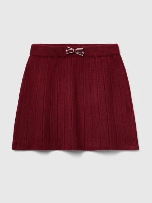Benetton, Pleated Knit Skirt, Size: XL, Burgundy, Kids United Colors of Benetton