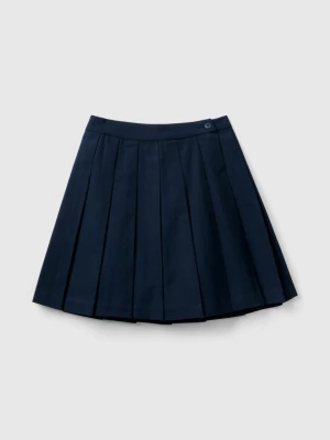 Benetton, Pleated Skirt In Flannel, size 2XL, Dark Blue, Kids United Colors of Benetton