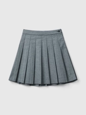 Benetton, Pleated Skirt In Flannel, size 2XL, Gray, Kids United Colors of Benetton