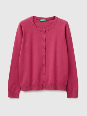 Benetton, Plum Cardigan In Cotton Tricot, Size: XS, Plum, Women United Colors of Benetton