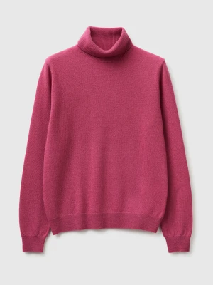 Benetton, Plum Turtleneck In Pure Merino Wool, Size: XS, Plum, Women United Colors of Benetton