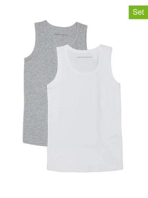 Benetton Podkoszulki (2 szt.) w kolorze białym i szarym rozmiar: 90