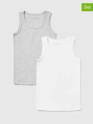 Benetton Podkoszulki (2 szt.) w kolorze białym i szarym rozmiar: 90