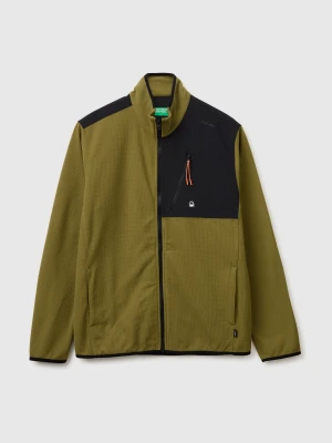 Benetton, Polartec® Technical Fleece Sweatshirt, Size: XS, Olive Green, Men United Colors of Benetton
