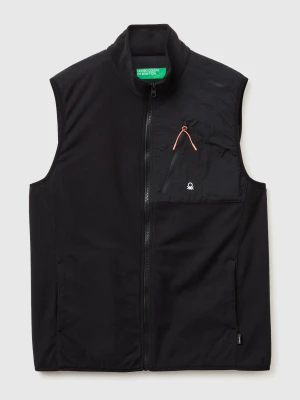 Benetton, Polartec® Technical Fleece Vest, Size: XS, Black, Men United Colors of Benetton
