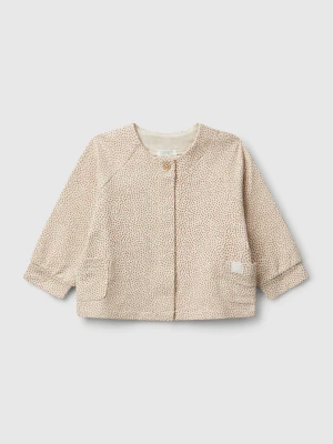 Benetton, Polka Dot Jacket In Sweat Fabric, size 82, Beige, Kids United Colors of Benetton