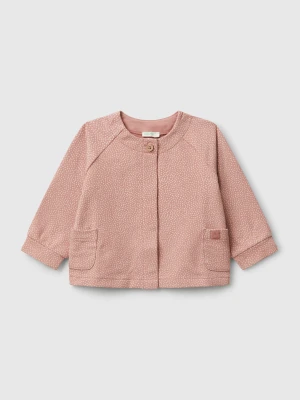 Benetton, Polka Dot Jacket In Sweat Fabric, Size: 82, Salmon, Kids United Colors of Benetton