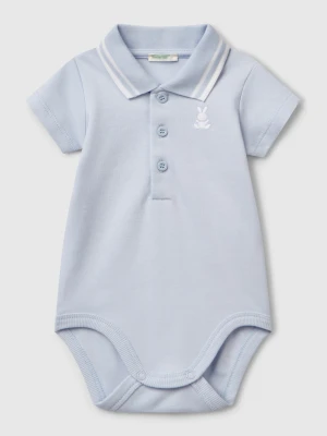 Benetton, Polo Bodysuit In Cotton, size 82, Sky Blue, Kids United Colors of Benetton