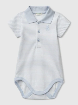 Benetton, Polo Bodysuit In Stretch Cotton, size 82, Sky Blue, Kids United Colors of Benetton