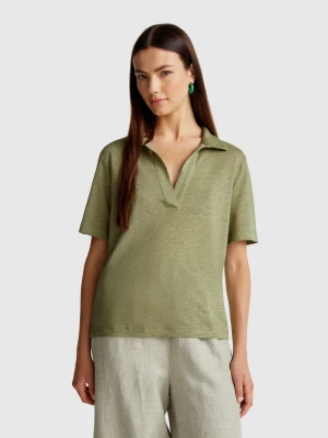 Benetton, Polo In Pure Linen, size XS, , Women United Colors of Benetton