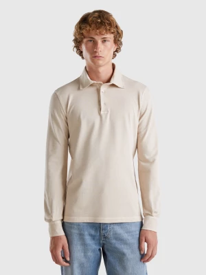 Benetton, Polo In Stretch Organic Cotton, size XL, Beige, Men United Colors of Benetton