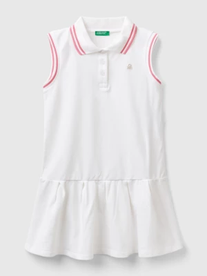 Benetton, Polo-style Dress, size L, White, Kids United Colors of Benetton