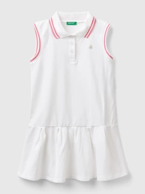 Benetton, Polo-style Dress, size M, White, Kids United Colors of Benetton