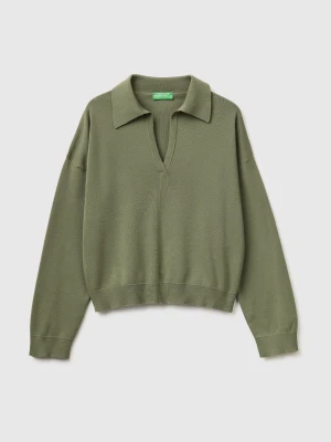 Benetton, Premium Cotton Polo Neck Sweater, Size: XS, Women United Colors of Benetton