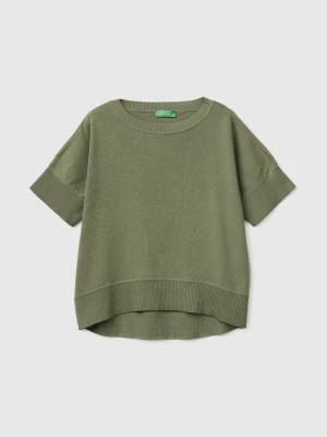 Benetton, Premium Cotton Short-sleeved Sweater, Size: XS, Women United Colors of Benetton