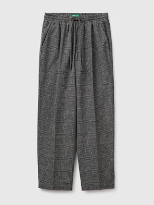 Benetton, Prince Of Wales Trousers, Size: XS, Gray, Women United Colors of Benetton
