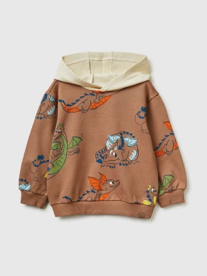 Benetton, Printed Hoodie, Size: 116, Camel, Kids United Colors of Benetton