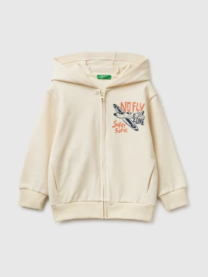 Benetton, Printed Hoodie, Size: 116, Creamy White, Kids United Colors of Benetton