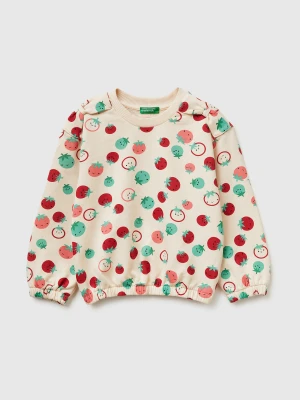 Benetton, Printed Sweatshirt With Bows, Size: 116, Creamy White, Kids United Colors of Benetton