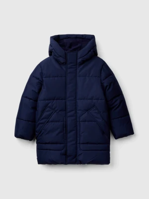 Benetton, Puffer Jacket Lined In Fleece, size 2XL, Dark Blue, Kids United Colors of Benetton