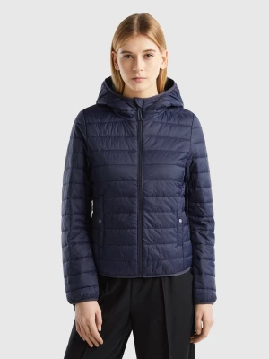 Benetton, Puffer Jacket With Recycled Wadding, size L, Dark Blue, Women United Colors of Benetton