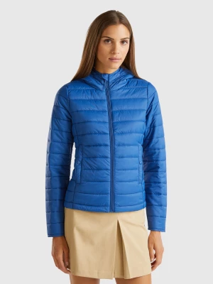 Benetton, Puffer Jacket With Recycled Wadding, size S, Air Force Blue, Women United Colors of Benetton