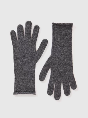 Benetton, Pure Cashmere Gloves, size OS, Dark Gray, Women United Colors of Benetton