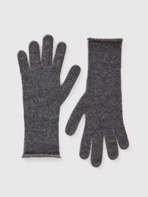 Benetton, Pure Cashmere Gloves, size OS, Dark Gray, Women United Colors of Benetton