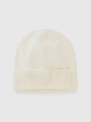 Benetton, Pure Cashmere Hat, size OS, Creamy White, Women United Colors of Benetton