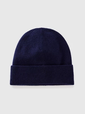 Benetton, Pure Cashmere Hat, size OS, Dark Blue, Women United Colors of Benetton