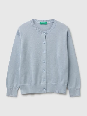 Benetton, Pure Cotton Crew Neck Cardigan, size XL, Light Blue, Kids United Colors of Benetton