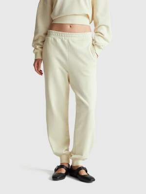 Benetton, Pure Cotton Joggers, Size: XXS, Creamy White, Women United Colors of Benetton