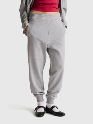 Benetton, Pure Cotton Joggers, Size: XXS, Light Gray, Women United Colors of Benetton