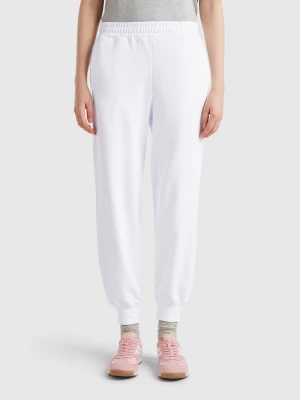 Benetton, Pure Cotton Joggers, size XXS, White, Women United Colors of Benetton