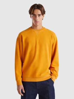 Benetton, Pure Cotton Sweatshirt, size XS, Yellow, Men United Colors of Benetton