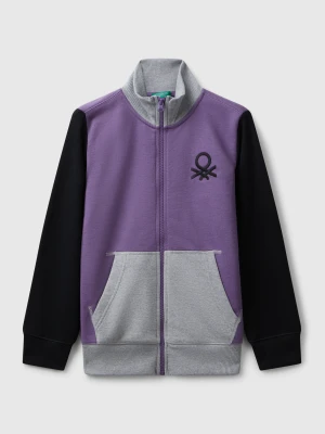 Benetton, Pure Cotton Sweatshirt With Zipper, Size: XL, Kids United Colors of Benetton