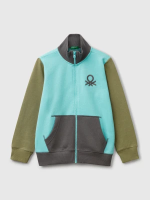 Benetton, Pure Cotton Sweatshirt With Zipper, size XL, Multi-color, Kids United Colors of Benetton