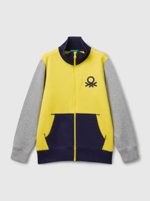 Benetton, Pure Cotton Sweatshirt With Zipper, size XL, Multi-color, Kids United Colors of Benetton