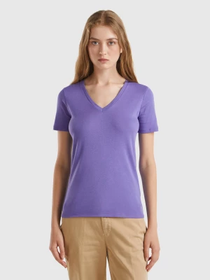 Benetton, Pure Cotton T-shirt With V-neck, size S, , Women United Colors of Benetton