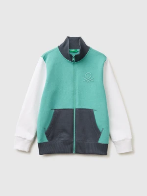 Benetton, Pure Cotton Zip-up Sweatshirt, Size: XL, Light Green, Kids United Colors of Benetton