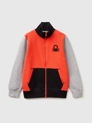 Benetton, Pure Cotton Zip-up Sweatshirt, Size: XL, Red, Kids United Colors of Benetton