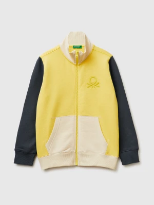 Benetton, Pure Cotton Zip-up Sweatshirt, Size: XL, Yellow, Kids United Colors of Benetton