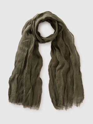 Benetton, Pure Linen Scarf, Size: OS, Military Green, Women United Colors of Benetton