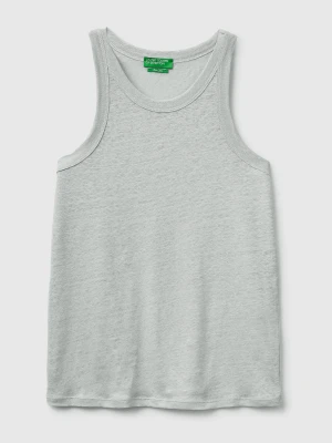 Benetton, Pure Linen Tank Top, Size: XS, Light Green, Women United Colors of Benetton