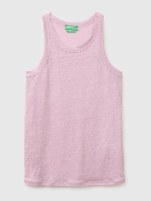 Benetton, Pure Linen Tank Top, Size: XS, Pink, Women United Colors of Benetton