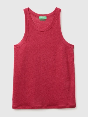 Benetton, Pure Linen Tank Top, Size: XS, Strawberry, Women United Colors of Benetton